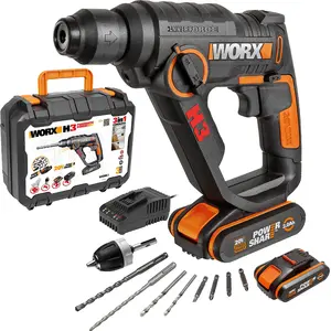 WORX WX390.1, SDS Plus, Schwarz, Orange, 900 RPM, 1,2 J, 5000 BPM, 1 c...