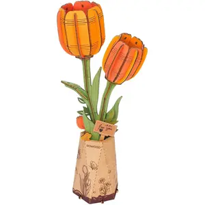 Rowood Robotime Holzbausatz Tulpe orange günstig