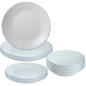 Bergner San Ignacio Blue Rim Geschirr 12 Stücke günstig