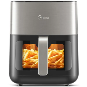 Midea Heißluftfritteuse 6,2 L Energieeffizient: 1600 W, 7-in-1 Menü, spülmaschinengeeignet mit Sichtfenster und digitalem Display.