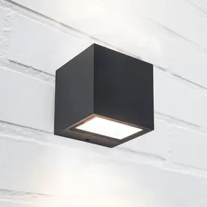 LED-Außenwandlampe GEMINI, dunkelgrau, 9 x 9 cm IP54 up/down