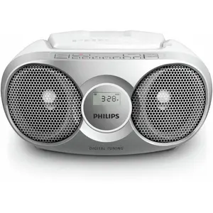Philips CD-Soundmachine AZ215S/12, FM, CD-DA, CD-R, CD-RW, 3 W, Silber...