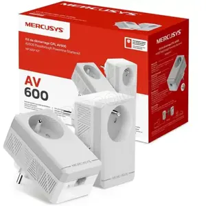 Mercusys Kit CPL Gigabit AV600 avec prise intégrée type F (lot de 2) Vitesse 600Mbps MSE (600 Mbit/s), Powerline günstig