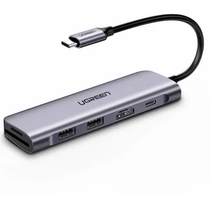 Ugreen 6-in-1 USB C PD, USB 3.2 Gen 1 (3.1 Gen 1) Type-C, 100 W, Silbe...