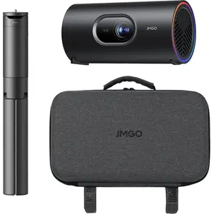 JMGO PicoPlay+ Pack LED Beamer Bundle mit Stativ mit integrierter 20.000-mAh-Powerbank + Tasche