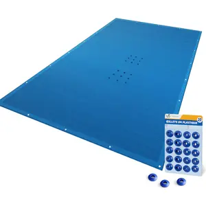 VOUNOT® Poolabdeckung Rechteckig 160g/m² Doppelter Poolplane mit DIY-Drainagelöchern & Aluminiumösen, 4X7m günstig