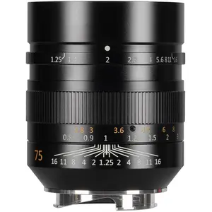 7artisans 75mm F1.25 Leica M Mount II (Leica M, Vollformat), Objektiv, Schwarz