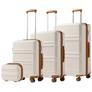 KONO Kofferset 4-teiliges Reiseset, ABS-Hartschalenkoffer (XL/L/M) + Kosmetikkoffer, (4 tlg)