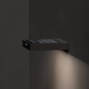 KLEWE LED-Solar-Wandleuchte ALA WALL, anthrazit, Alu, IP65