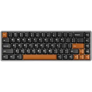 Akko TASTATUR WRL MOD68-HE/02N-02H-00T-02E-02Q-02K (US, Kabelgebunden, Kabellos), Tastatur, Schwarz, Braun, Grau