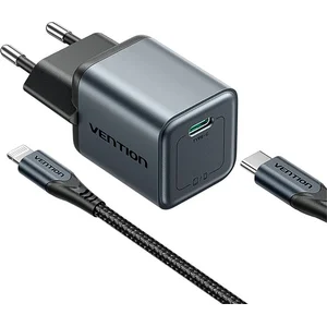 adowarka Gan Vention Usb-C 20W + Kabel Usb-C-L 1M (Szara) günstig
