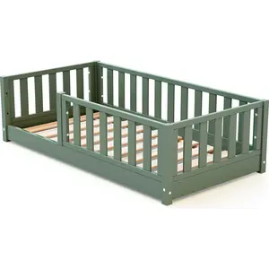 JURABABY - SONHO MINI Kinderbett bodenbett aus Holz 70 x 140 cm - Salb... günstig