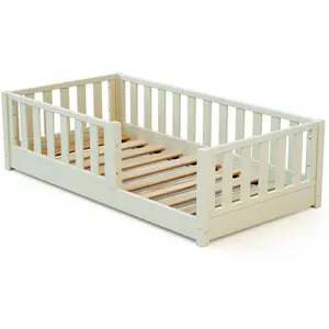 JURABABY - SONHO MINI Kinderbett bodenbett aus Holz 70 x 140 cm - Perl... günstig