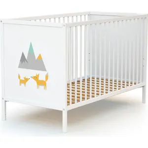 WEBABY - Babybett Holz 60x120 Weiß Renard ALBA| 124 x 64,5 x 82 cm | H... günstig