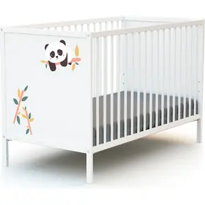 WEBABY - Babybett holz 60x120 Weiß Panda ALBA| 124 x 64,5 x 82 cm | Ho... günstig