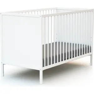 WEBABY - Babybett holz 60x120 Weiß ALBA| 124 x 64,5 x 82 cm | Holzbett... günstig