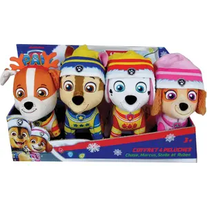 Jemini Set mit 4 Plüschtieren Paw Patrol, 12 cm, Chase, Marcus, Ruben ...