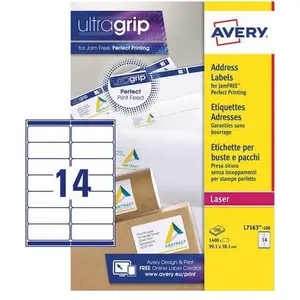 Avery Dennison, Etiketten, Etiketten Zweckform ultragrip L7163, 99,1x38,1 mm, weiss, Pk. 1400 Stk. günstig