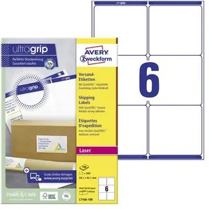 Avery Dennison, Etiketten, Etiketten Zweckform ultragrip L7166, 99,1x93,1 mm, weiss, Pk. 600 Stk. günstig
