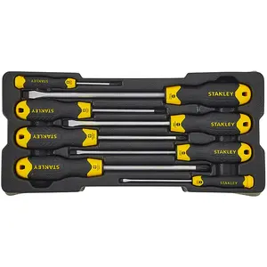 Stanley, Schraubenzieher, Schraubendreher Cushiongrip-Set, TransModul-System (8-teiliges Set bestehend aus 3x100 mm, 5 (Schlitz) günstig