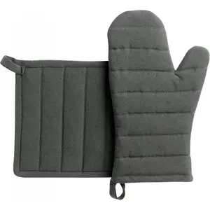 Winkler jona recycling-set aus handschuh und topflappen, Backhandschuhe + Topflappen, Grau günstig