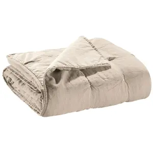 Bettüberwurf aus Baumwolle stonewashed Vivaraise Zeff 180x260 cm günstig