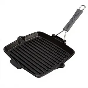 STAUB Grillpfanne Quadratisch aus Gusseisen - Perfekte Grillpfanne mit...