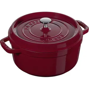 STAUB Gusseisen Bräter/Cocotte, rund 24cm, 3,8L, bordeauxrot