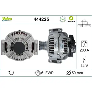 VALEO 444225 Lichtmaschine Generator LiMa 200A 14V passend für MERCEDES-BENZ SPRINTER 3-t Bus (903) SPRINTER 2-t Bus (901, 902) günstig