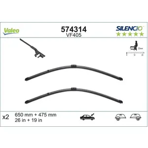 Valeo Silencio Flachblatt Scheibenwischer VF405 650 + 475 mm 2 Stück