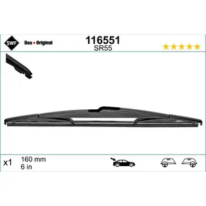 SWF DAS ORIGINAL Heckscheibenwischer Stück Hinten für CITROËN C4 Coupe...