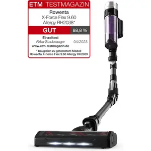 Rowenta X-Force Flex 9.60 Allergy RH2038, 2-in-1-Stabstaubsauger, Beut...