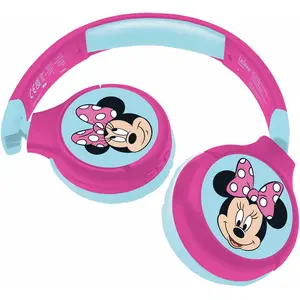 Lexibook Minnie Kopfhörer für Kinder, 2 in 1 Bluetooth und Kabelanschluss, faltbar, Lautstärkebegrenzung