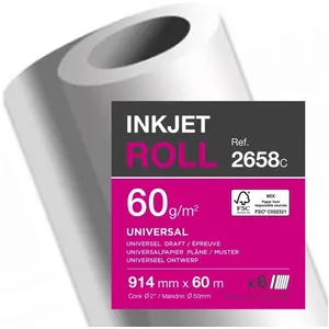 6x Clairefontaine, Plotterpapier, Inkjet-Plotterrolle, (B)914 mm x (L)60 m (60 g/m², 6000 cm, 91.40 cm) günstig