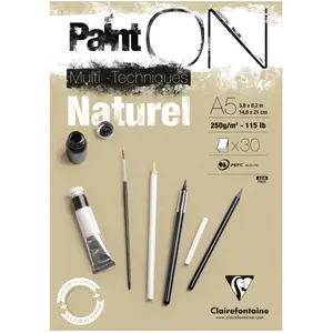 Clairefontaine, Bastelpapier, Paint ON Natur A5 (250 g/m², 30x)