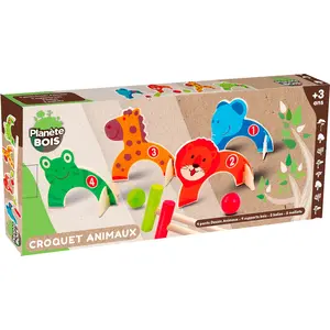 PLANÈTE BOIS - Tier-Croquet-Spiel -- 053342-2 bis 6 Spieler - Mehrfarb... günstig