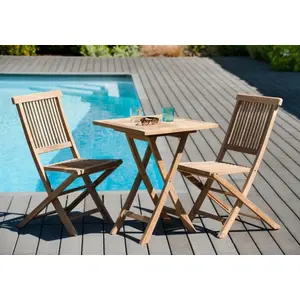 MACABANE FUN   Gartentisch für 2 Personen, quadratisch, klappbar, 60 x 60 cm, aus Teakholz günstig