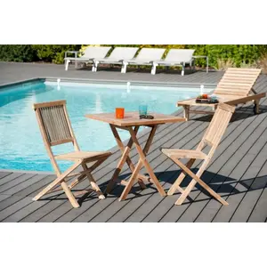 Macabane FUN   Gartentisch für 2 Personen, quadratischer Klapptisch 70 x 70 cm aus Teakholz günstig