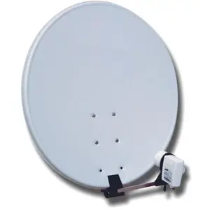SANS D2 Diffusion Antenne parabole satellite - 80 cm - en acier - avec LNB universel - blanche (Parabolantenne, DVB-S / -S2), SAT Spiegel + SAT Antennen, Weiss günstig