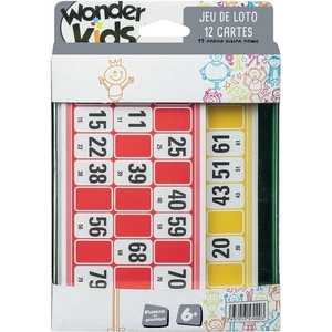 Gesellschaftsspiele Wonderkids Loto 12 Cartes 20,5x3,5x14,2 cm