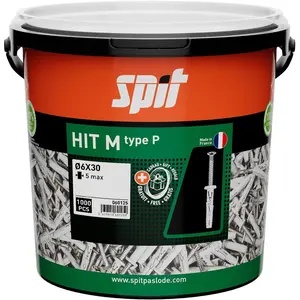 Spit, Dübel, 060125 HIT-M 6x30/5P Schlagdübel mit Bund 1000 Stück im Eimer (1000 Stk.) günstig