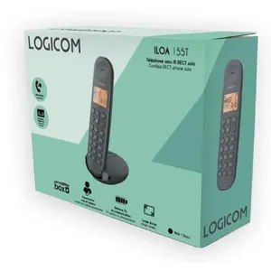 Logicom, DECT Telefon ILOA 155 Freisprechen 300 m Reichweite, Schwarz