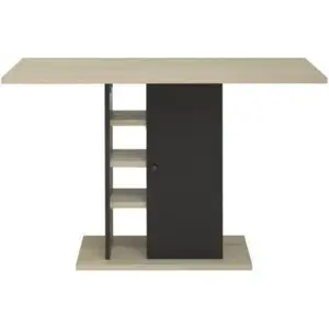GAMI Rechteckiger Esstisch mit 1-türigem Stauraum   Eichen- und Schwarzdekor   120 x 80 x Höhe 75 cm günstig