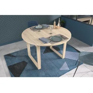 Ausziehbarer Esstisch - BETTY - Rund - Eichendekor - 4/6 Personen - 120/155 x 120 x 75 cm - PARISOT günstig