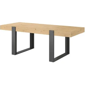 PARISOT LOFT Esstisch für 8 Personen, rechteckig. 223,9 x 93 x 78,6 cm, 22 mm Partikelboard-Platte, Chêne Artisan Dekorpapier, melaminbeschichtete Gris Ombre  Luge -Beine, matt, industriell-loft Stil günstig