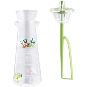 Mastrad Vinaigrette Mixer mit aufgedruckten Rezepten, Messbecher, Grün