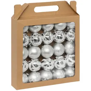 Atmosphera, Christbaumschmuck, Zestaw bombek w brokatowe wzory, Ø 6 cm...