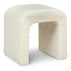 Atmosphera Hocker 'Sevi' Bouclé Stoff Wohnzimmer Sitzbank Weiß 41 x 35... günstig