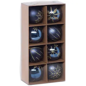 Atmosphera, Christbaumschmuck, Zestaw bombek ze z otymi zdobieniami, 8 cm (8x)
