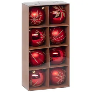 Atmosphera, Christbaumschmuck, Zestaw bombek ze z otymi zdobieniami, 8 cm (8x)
